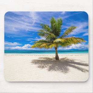 Mousepad Palma na praia branca da areia