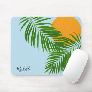 Mousepad Palma Solar Tropical Deixa o nome minimalista do c