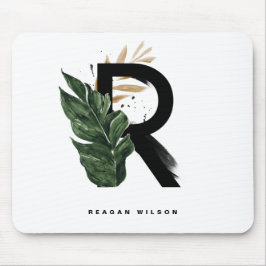 Mousepad Palma Tropical Leaf Leaf R Monograma Personalizado
