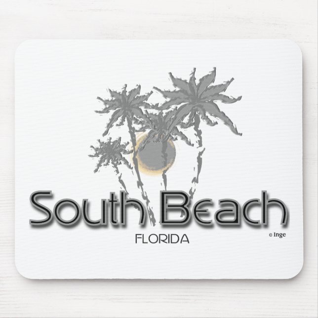 Mousepad Palmas de Cinzas de South Beach Miami (Frente)