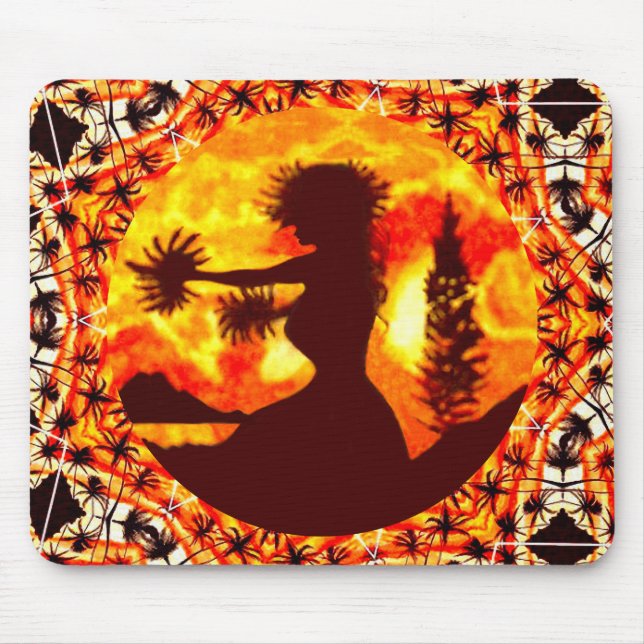 Mousepad Palmas de Hula Sunset Havaiano (Frente)