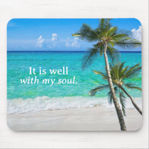 Mousepad Palmas De Praia Está Bem Com A Minha Alma Inspirad