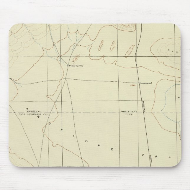 Mousepad Palmdale quadrangular mostrando San Andreas Rift (Frente)