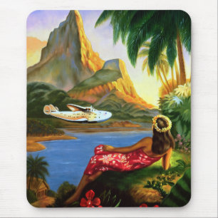 Mousepad Palmeira havaiana tropical do plano de mar do