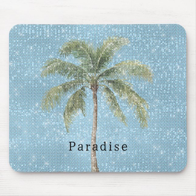 Mousepad Palmeira Tropical Céu Azul Brilho  (Frente)