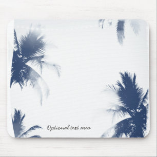 Mousepad Palmeiras Branco Glamour Chic Moderno Tropical