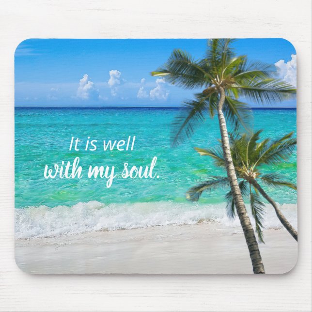 Mousepad Palmeiras da Praia É Bom Para a Minha Alma Inspira (Frente)