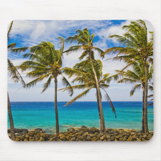 Mousepad Palmeiras de coco (Cocos nucifera) balançando ao (Frente)
