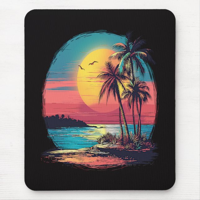 Mousepad Palmeiras e praia (Frente)