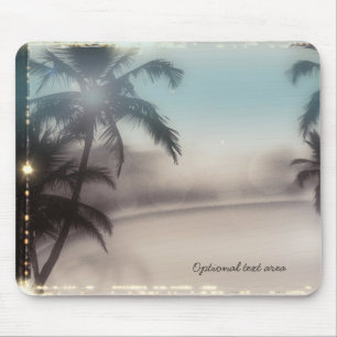 Mousepad Palmeiras Elegante Praia Vintage Tropical Glam