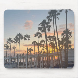Mousepad Palmeiras em Orange Sunset Oceanside California