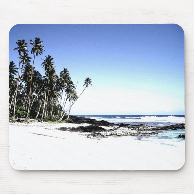 Mousepad Palmeiras exóticas e praia paraísa (Frente)