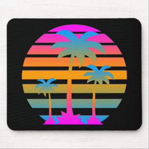 MOUSEPAD PALMEIRAS RETROS DO POR DO SOL DO TIGRE DE COREY