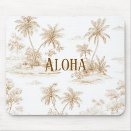 Mousepad Palmeiras Tropicais da Ilha Tropical Marrom Creme 