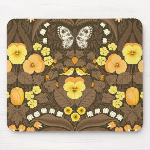 Mousepad Pancas, aves e borboletas amarelas