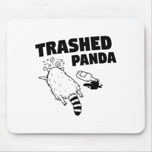 Mousepad Panda Arrombado, Guaxinim Bêbado Engraçado, Humor 
