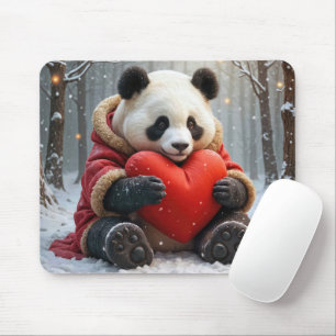 Mousepad Panda Bear Abrindo um Travesseiro do Coração