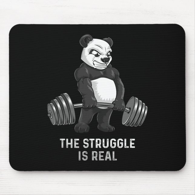 Mousepad Panda Bear Destaque Camisa Poderosa Bodybu Engraça (Frente)