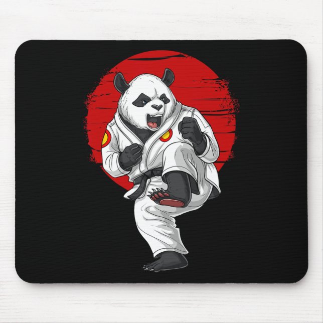 Mousepad Panda Bear Karate Kickboxing Kung Fu Taekwondo Mar (Frente)