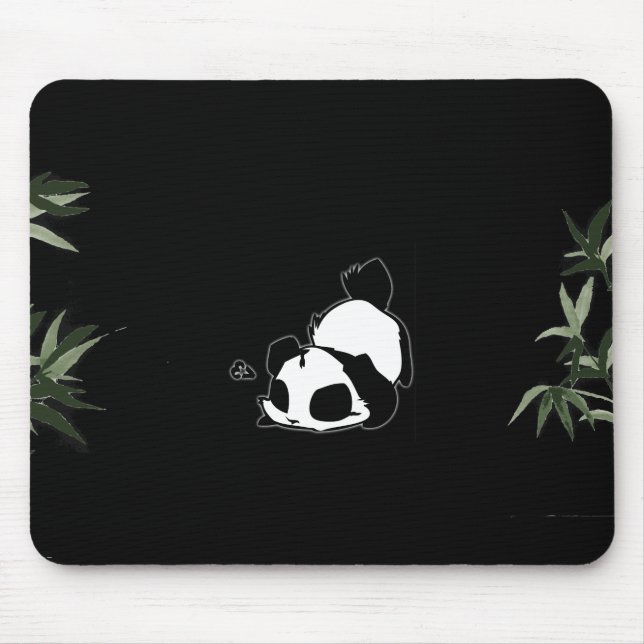 Mousepad Panda chinesa preta & branca - preto (Frente)