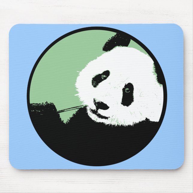 Mousepad panda. círculo de seagreen. (Frente)
