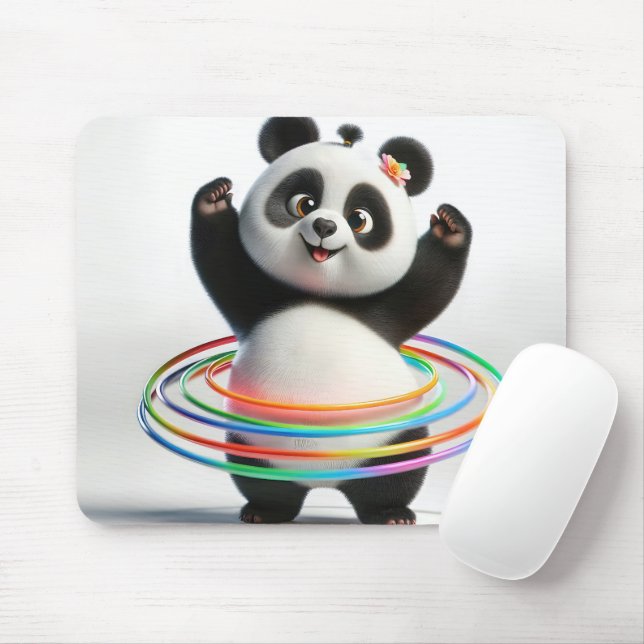Mousepad Panda com Arcos-Arco-Íris (Com mouse)