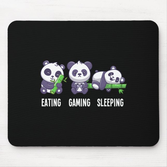 Mousepad Panda Comendo Jogos Dormindo Para Jogo Multijogado (Frente)