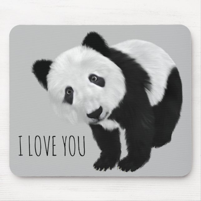 Mousepad Panda CUTE com texto personalizável (Frente)