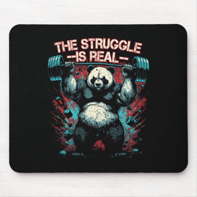 Mousepad Panda Deadelevador Gym Bodybuilding A Luta É Refei (Frente)