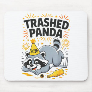 Mousepad Panda Depravado Ano Novo 2026 Guaxinim Bêbado Engr