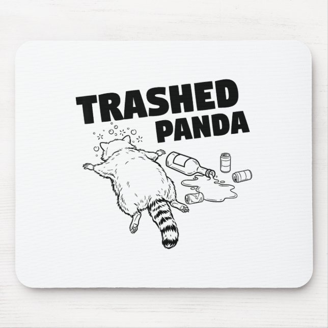 Mousepad Panda Depravado Funny Racoon Bêbado _1  (Frente)