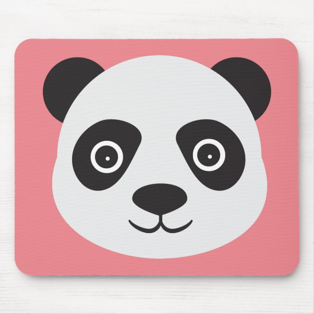 Mousepad Panda Face Black and White Bear (Frente)