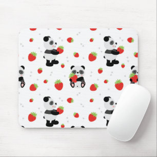 Mousepad Panda fofo com morango