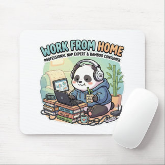 Mousepad Panda Fofo Trabalhe de Casa  
