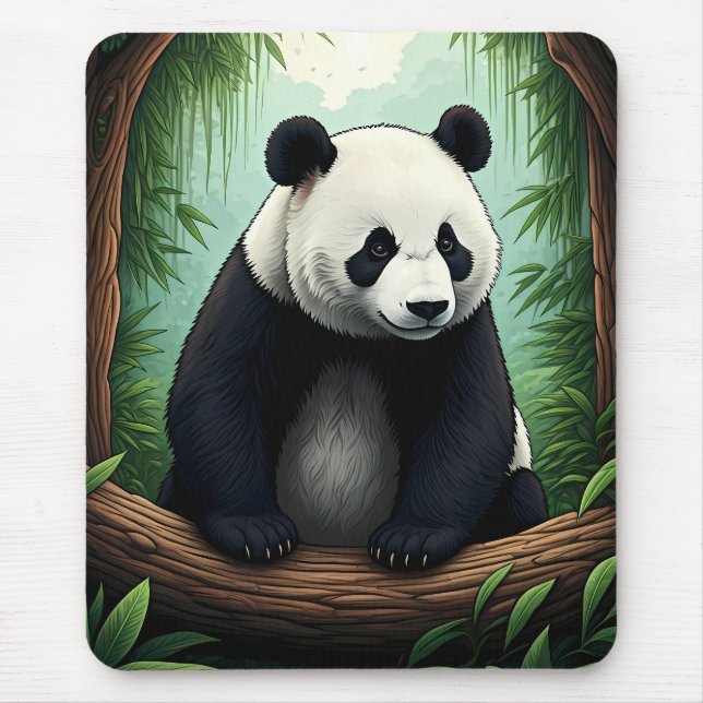 Mousepad Panda in Lush Greenery (Frente)