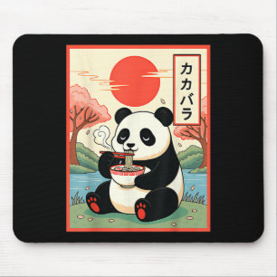 Mousepad Panda Kawaii Comendo Ramen Anime Macarrão Japonês
