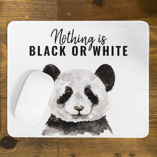 Mousepad Panda Negra E Branca Moderna Engraçada Com Citação