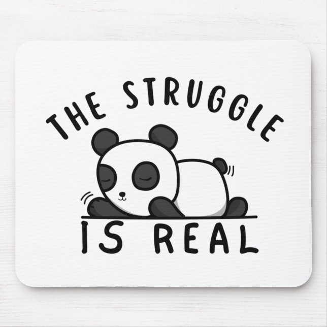 Mousepad Panda preguiçosa A Luta É Real (Frente)