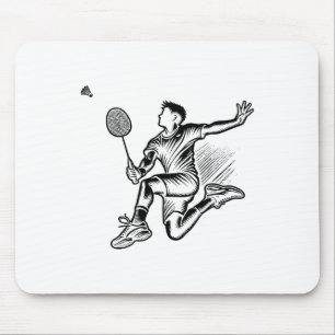 Mousepad Panda Tocando Tartaruga Jogadora De Badminton