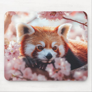 Mousepad Panda Vermelha Entre Blossomas De Cereja