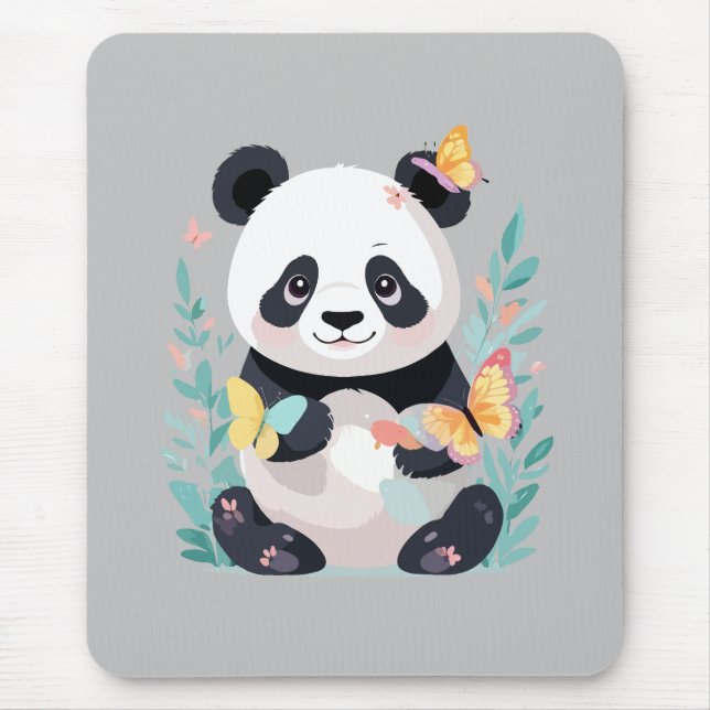 Mousepad Panda Vetor Pintando Brincadeiras Adoráveis (Frente)