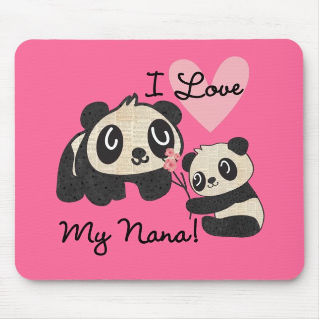 Mousepad Pandas eu amo minha Nana (Frente)