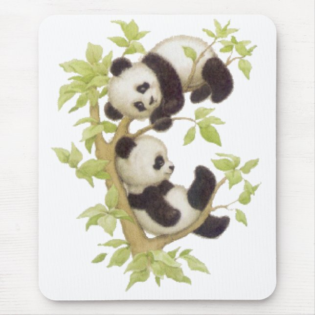 Mousepad Pandas que jogam em uma árvore (Frente)
