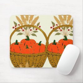 Mousepad 🍂 Panier de Citrouilles et Blé d'Automne