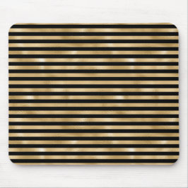Mousepad Pano de Mouse Listrado Dourado e Preto
