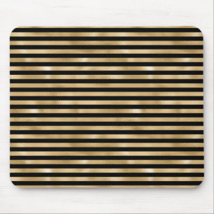 Mousepad Pano de Mouse Listrado Dourado e Preto