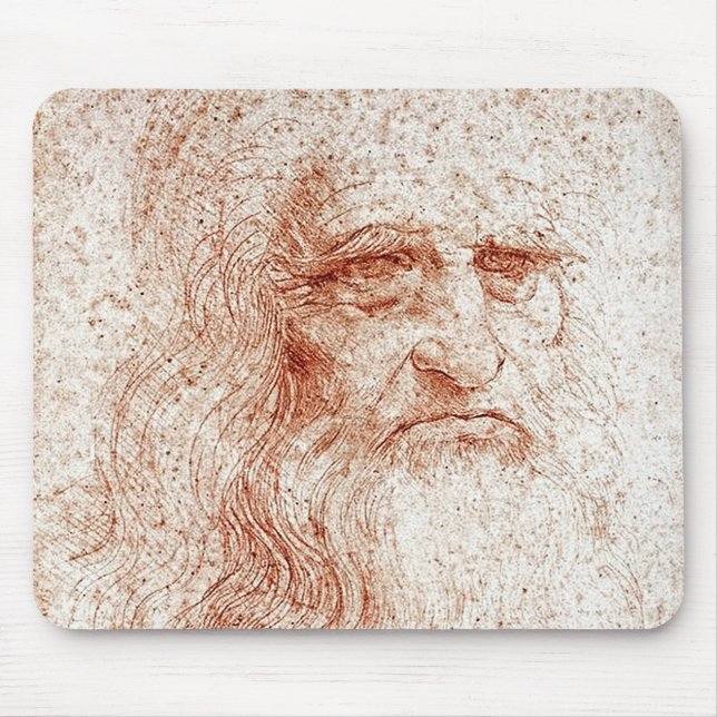 Mousepad Pano de Rato Auto Retrato de Leonardo da Vinci (Frente)