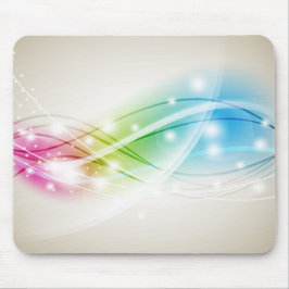 Mousepad Pano de Rato de Ondas Coloridas Fundo Bege