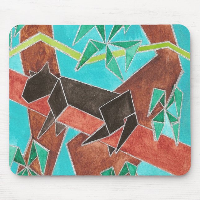 Mousepad Pantera da Selva Arte Abstrata Original (Frente)