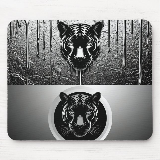 Mousepad Pantera Preta Com Efeito de Pintura Derramando 🐆 (Frente)